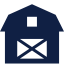 Blue barn icon