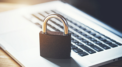 Lock placed on top of laptop keyboard